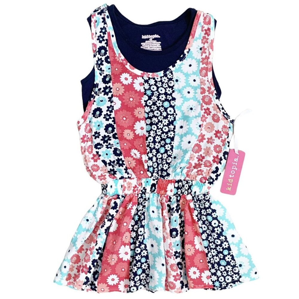 NWT Faux Layer Tunic Top Blue Pink 4T